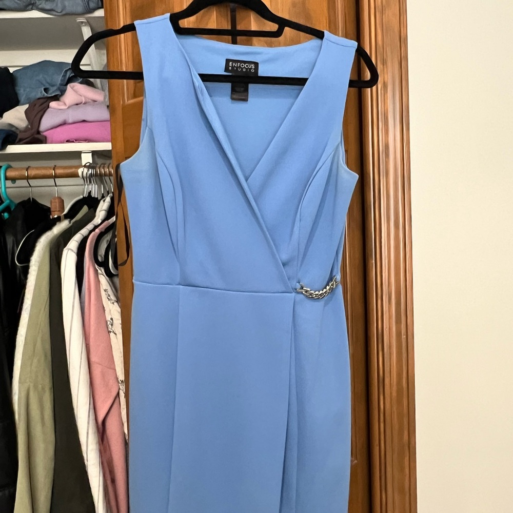 Enfocus Studio Light Blue Sleeveless Dress